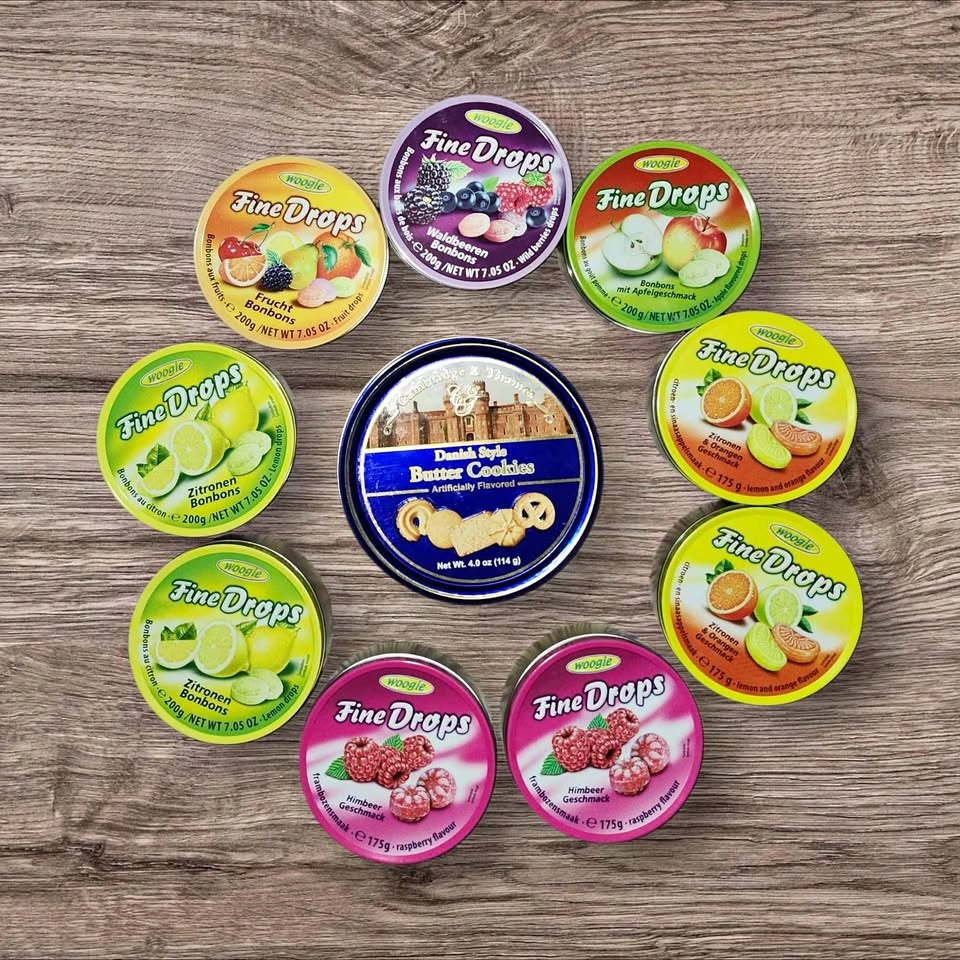 Woogie Fine Drops & Butter Cookies Empty Tins