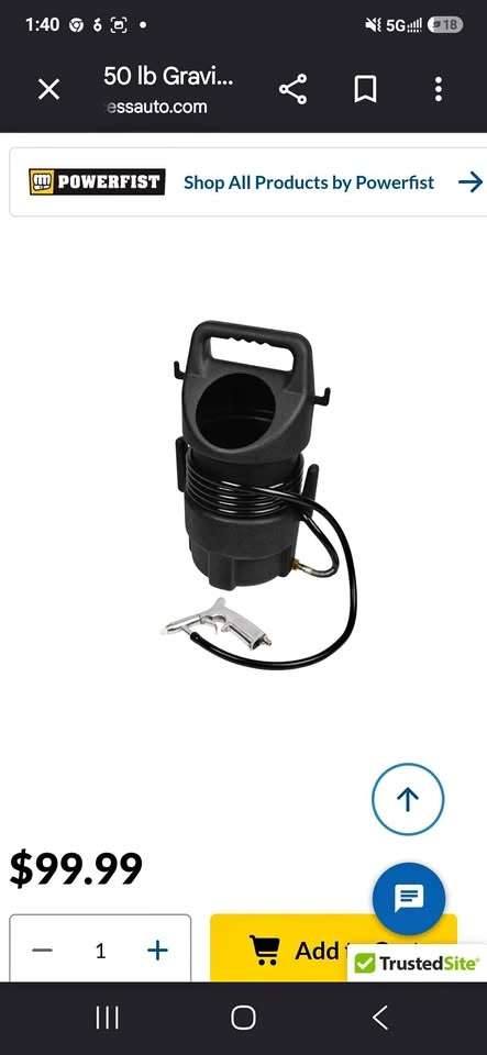 Powerfist 50 lb Gravity Feed Sandblaster