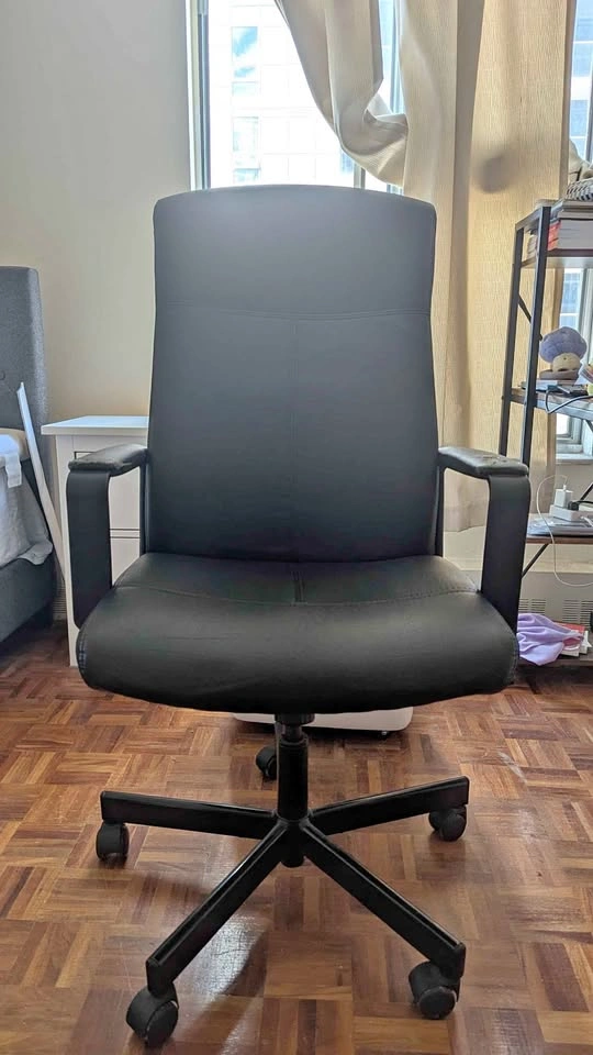 Black Faux Leather High-Back Office Chair