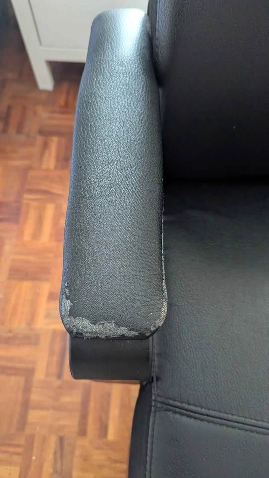 Black Faux Leather High-Back Office Chair - photo 2