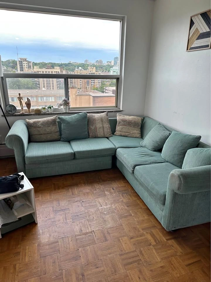 Teal L Shaped Couch
