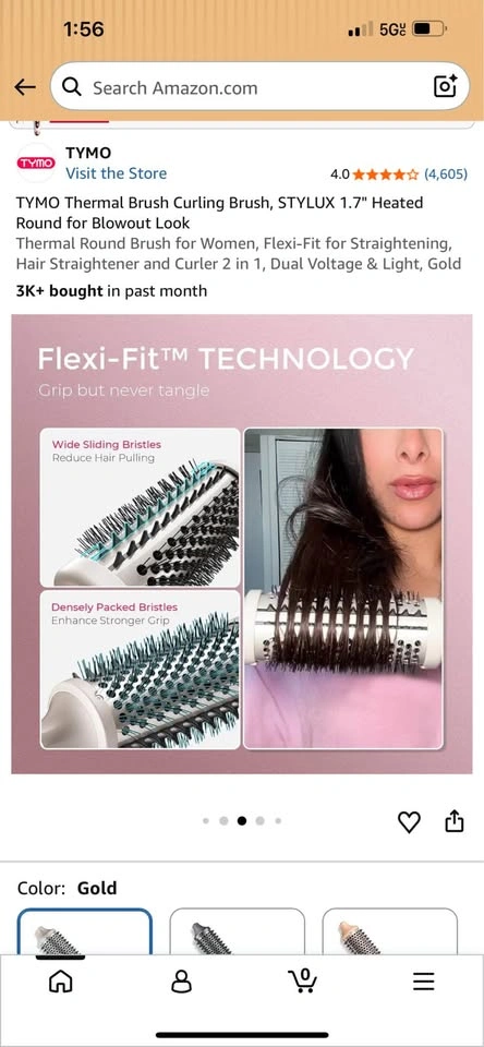 TYMO Thermal Brush Curling Brush, STYLUX 1.7" Heated Round - photo 3