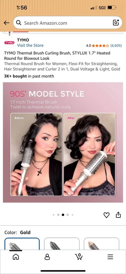 TYMO Thermal Brush Curling Brush, STYLUX 1.7" Heated Round - photo 4