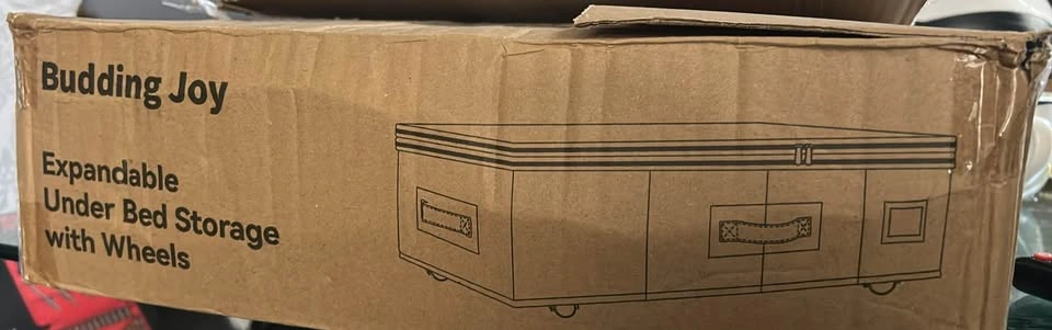 Budding Joy Black Storage Chest Trunk with Wheels 80 x 40 x 28 c - photo 2