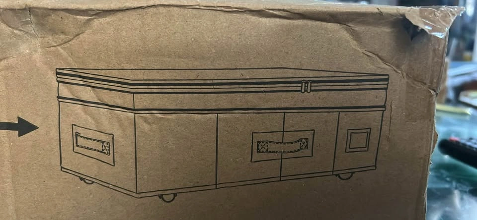 Budding Joy Black Storage Chest Trunk with Wheels 80 x 40 x 28 c - photo 4