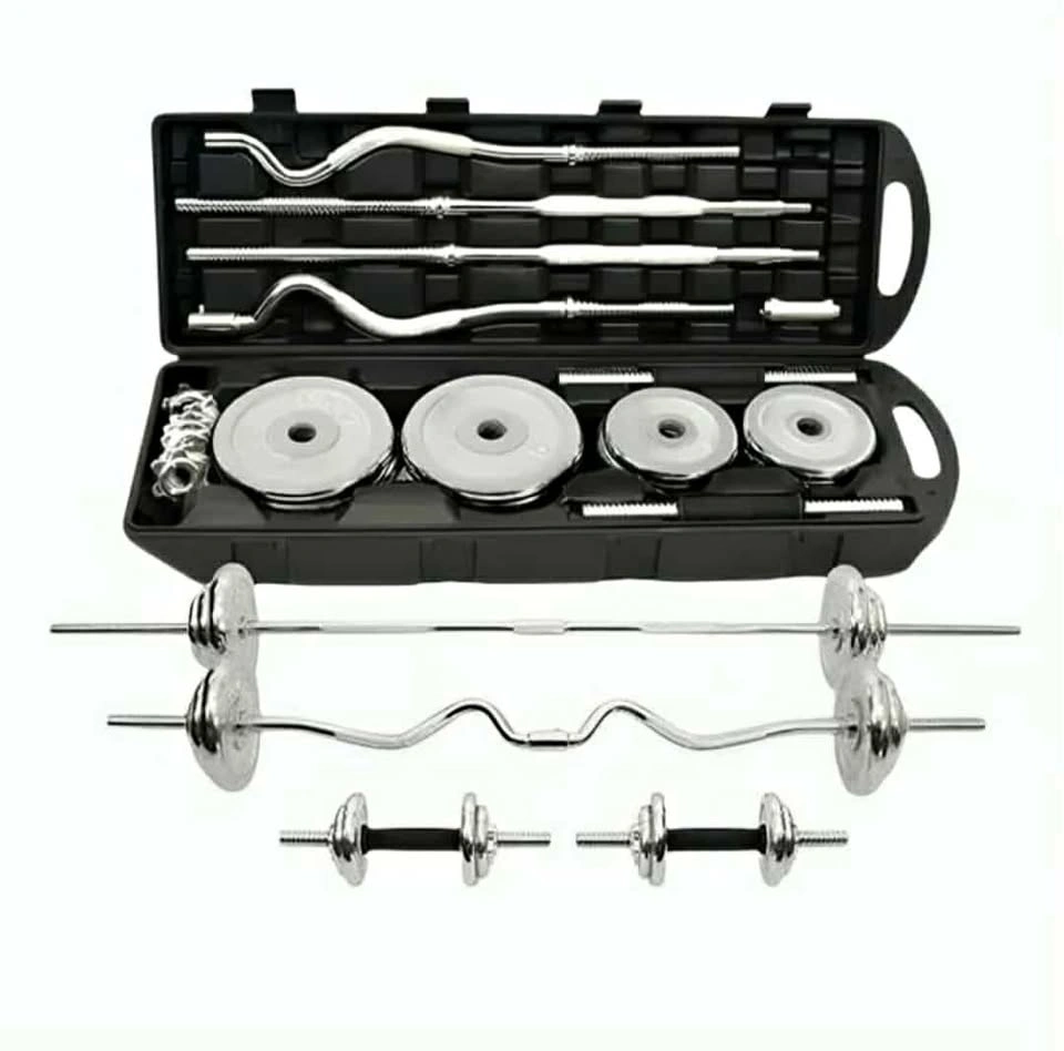 55 & 50 Kg Chrome Barbell and Dumbbell Set