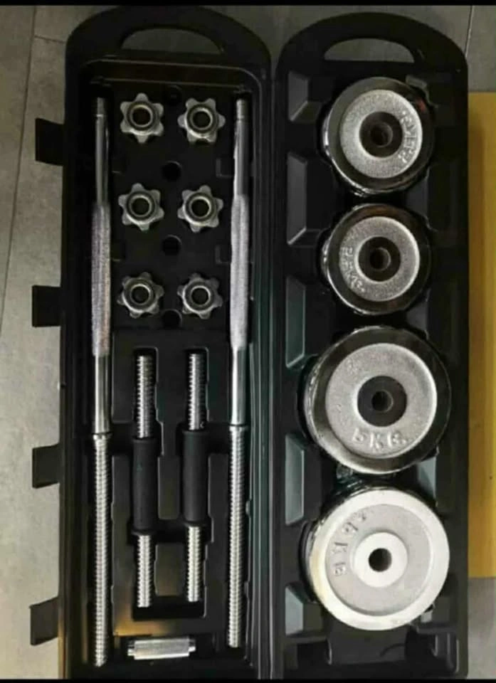 55 & 50 Kg Chrome Barbell and Dumbbell Set - photo 2