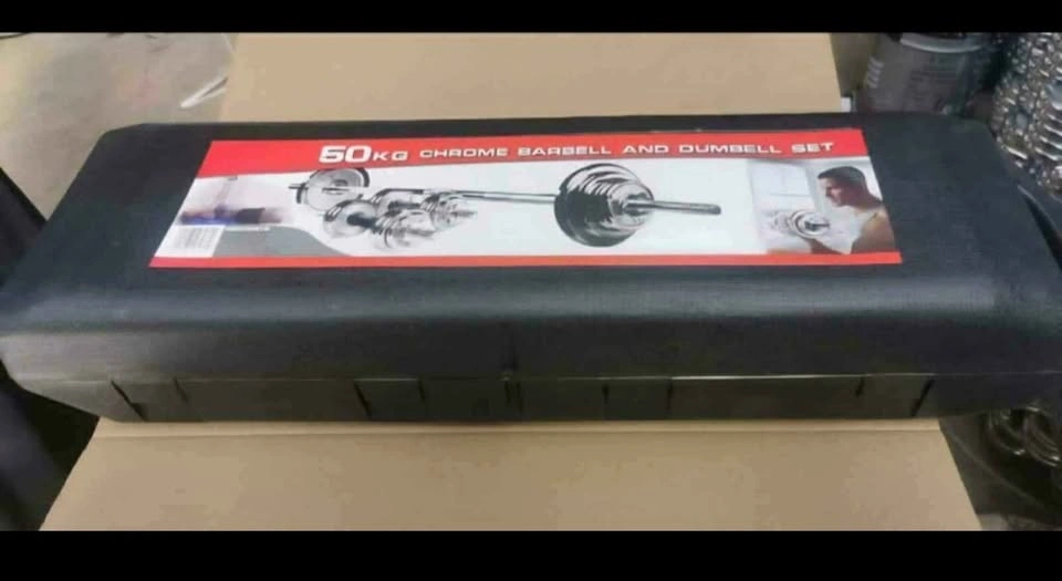 55 & 50 Kg Chrome Barbell and Dumbbell Set - photo 4
