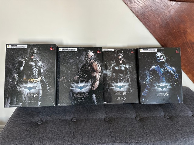 BATMAN, BANE, CATWOMAN AND THE JOKER PLAY ARTS FIGURES