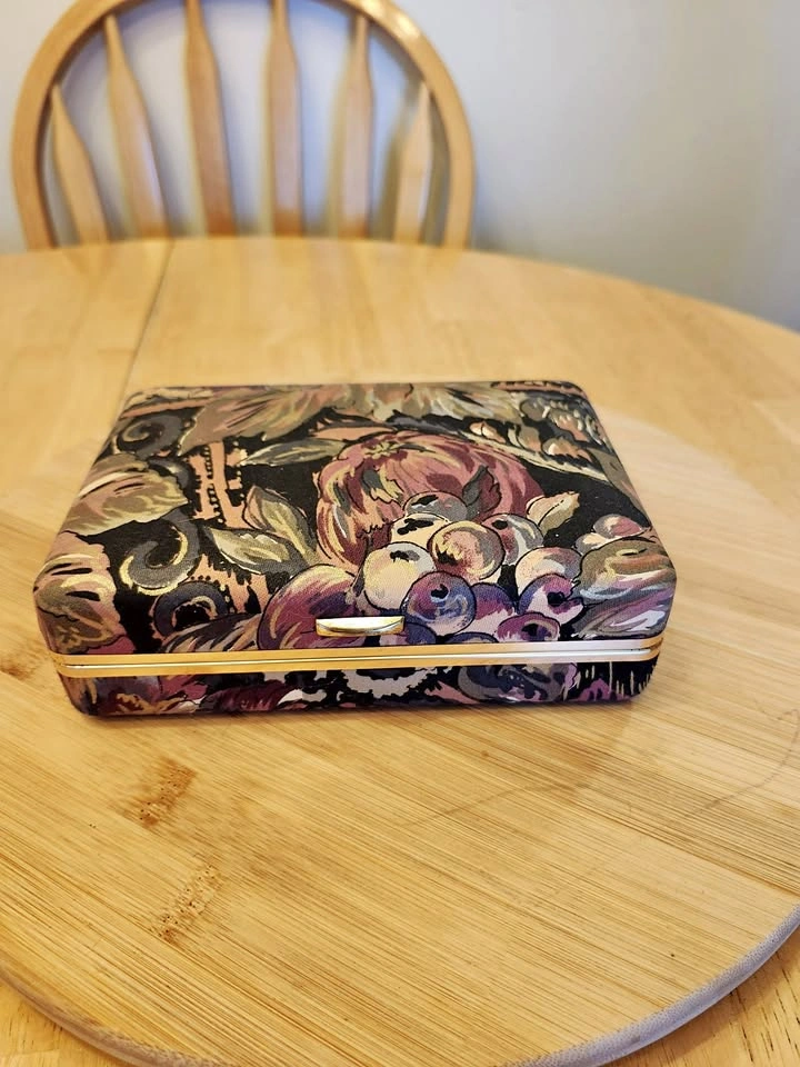 🏈 Padded Cloth Jewelry Box with Tapestry Print