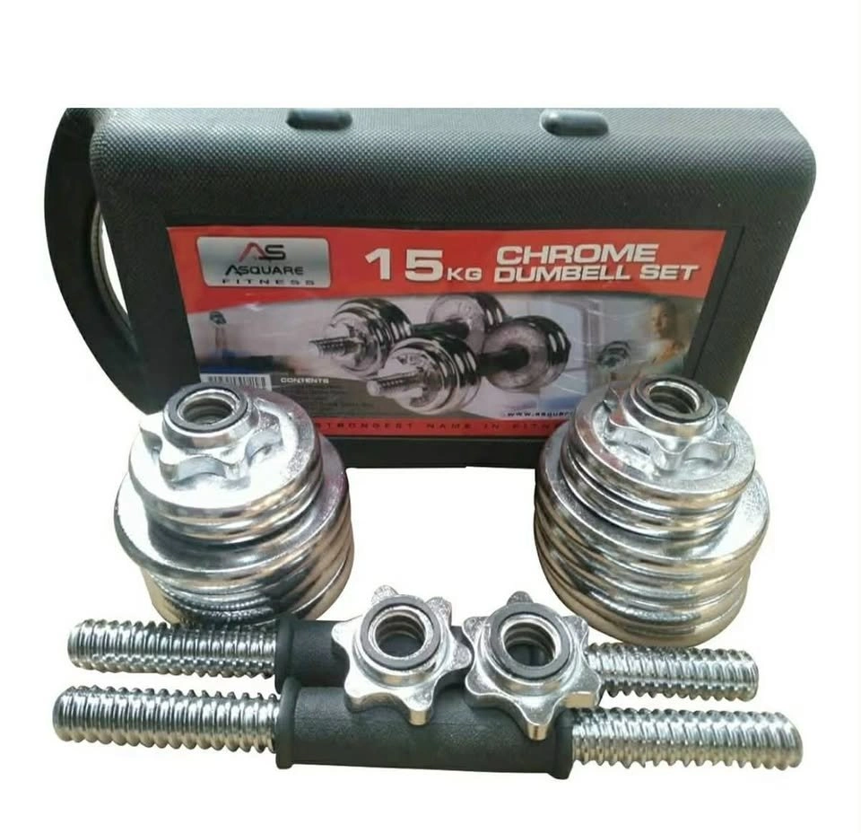15Kg Adjustable Chrome Dumbbell Set - photo 2
