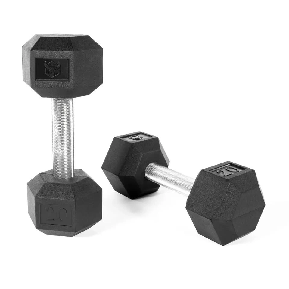 Hexagonal rubber dumbbells - photo 3