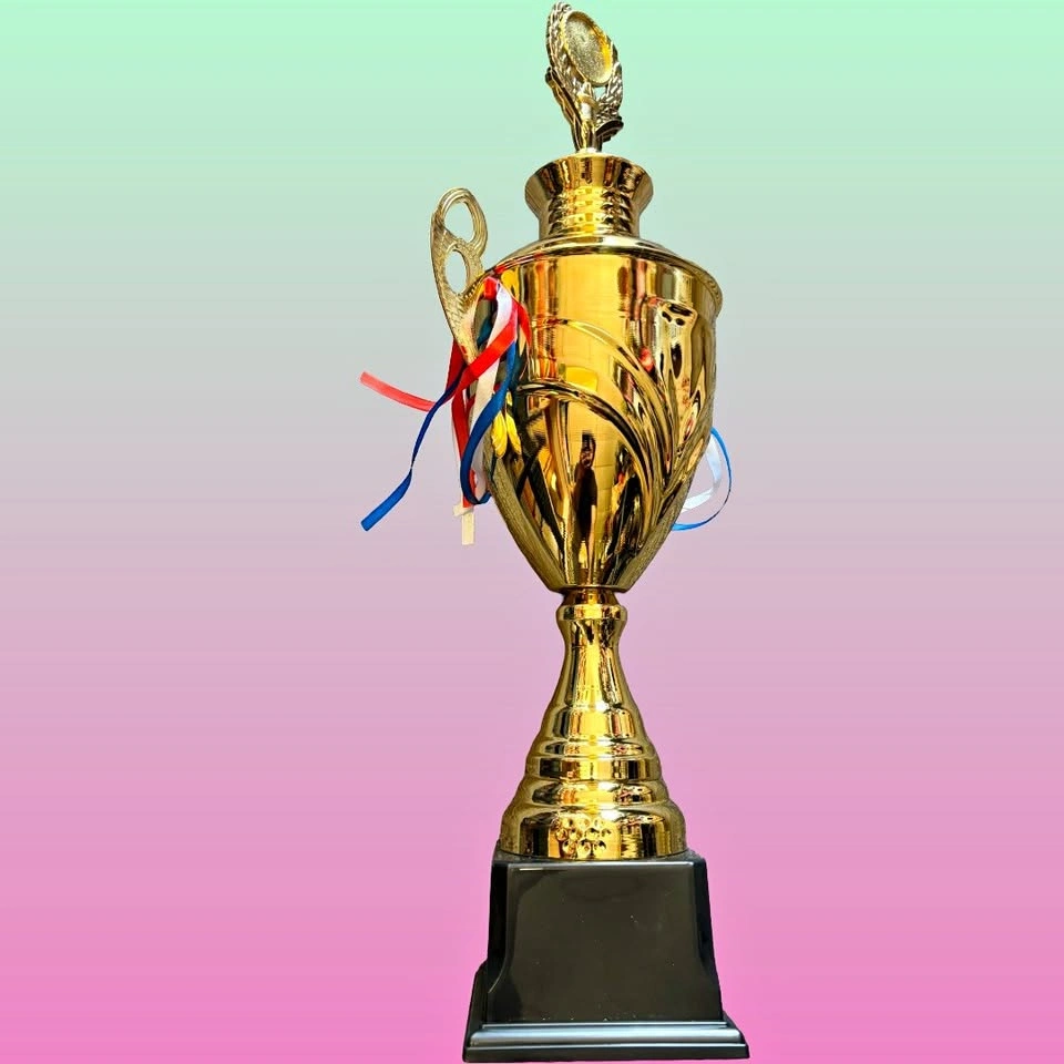 28" Gold Trophy Cup with Lid & Ribbons