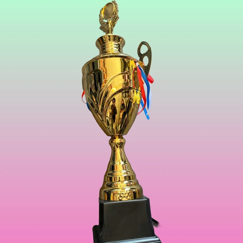 28" Gold Trophy Cup with Lid & Ribbons - photo 2