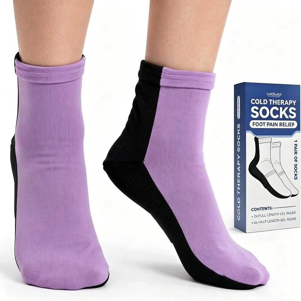 Cold Therapy Reusable Gel Socks for Foot and Heel Pain