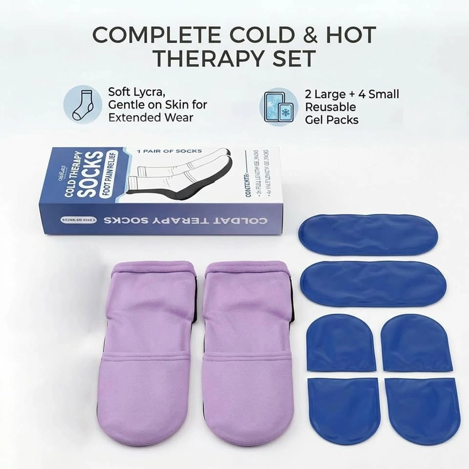 Cold Therapy Reusable Gel Socks for Foot and Heel Pain - photo 2