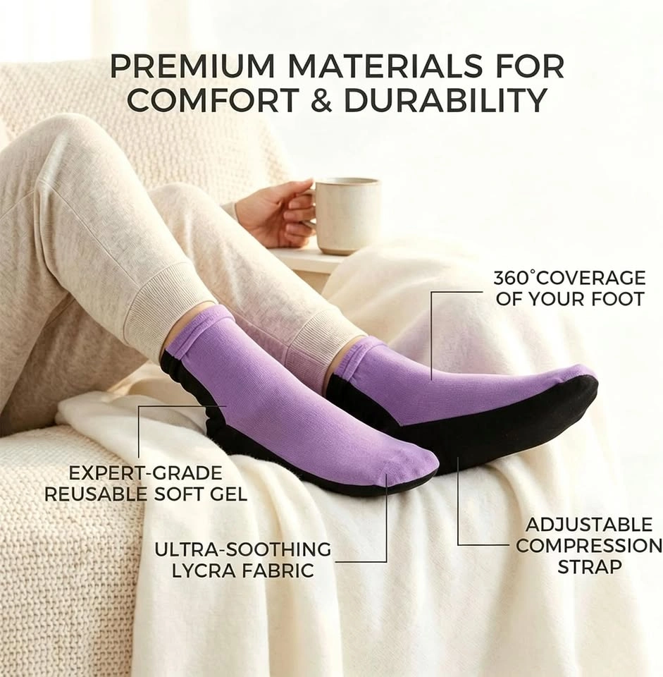 Cold Therapy Reusable Gel Socks for Foot and Heel Pain - photo 5