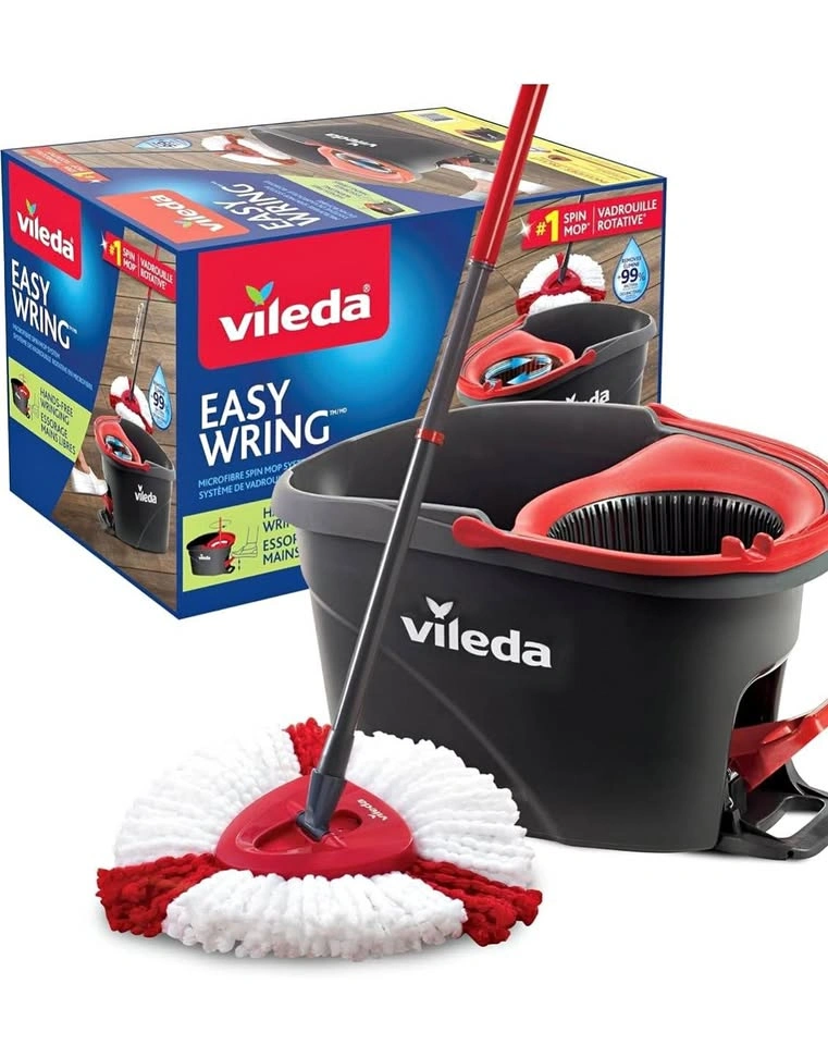 Vileda EasyWring Spin Mop and Bucket System with 6 Heads