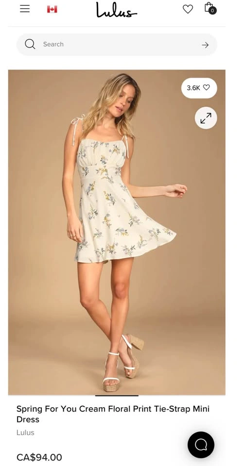 Spring For You Cream Floral Print Tie-Strap Mini Dress size XS - photo 2