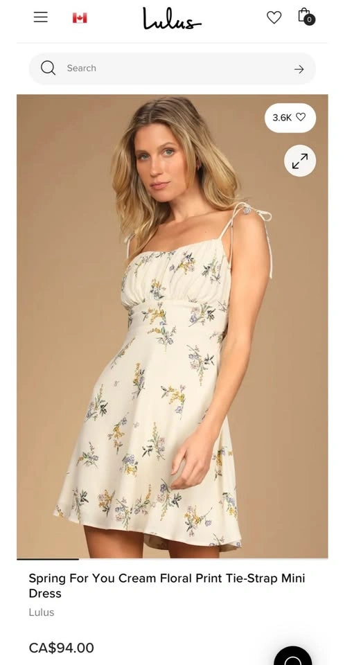 Spring For You Cream Floral Print Tie-Strap Mini Dress size XS - photo 3