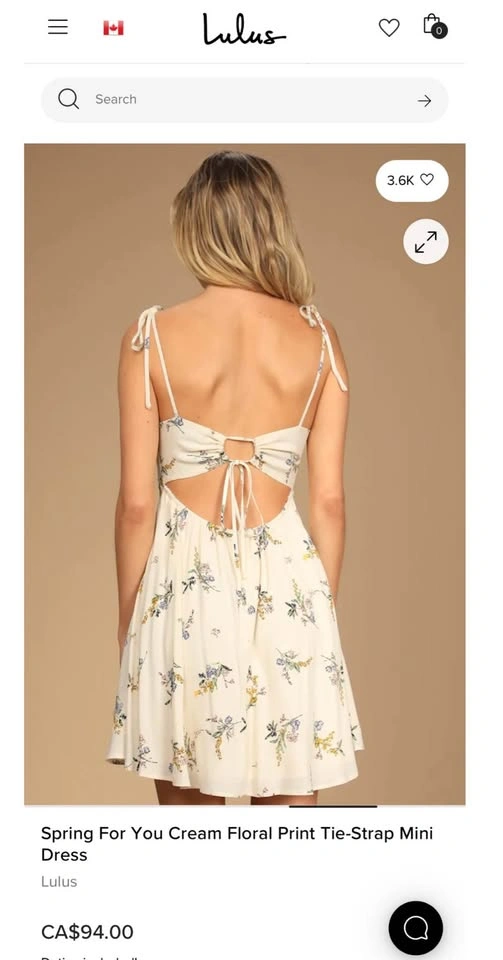 Spring For You Cream Floral Print Tie-Strap Mini Dress size XS - photo 4