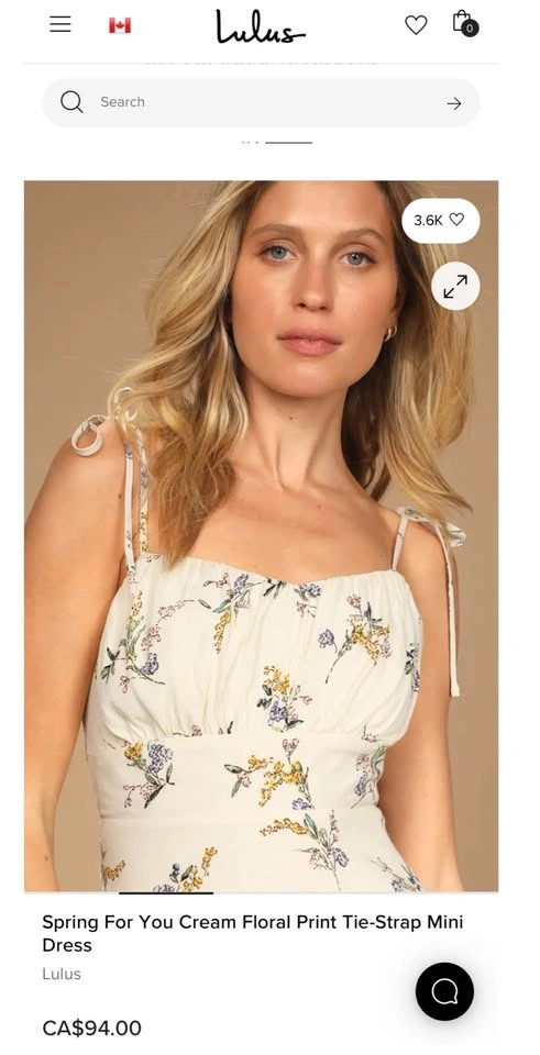 Spring For You Cream Floral Print Tie-Strap Mini Dress size XS - photo 5