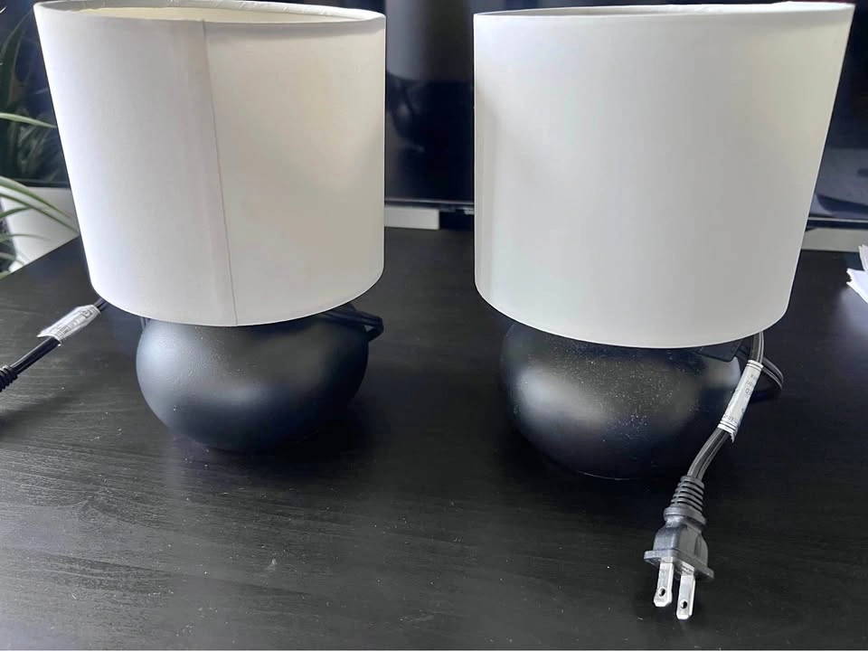 2x Ikea Bedside Lamps with 2 new Smart Bulbs (Price negotiable)