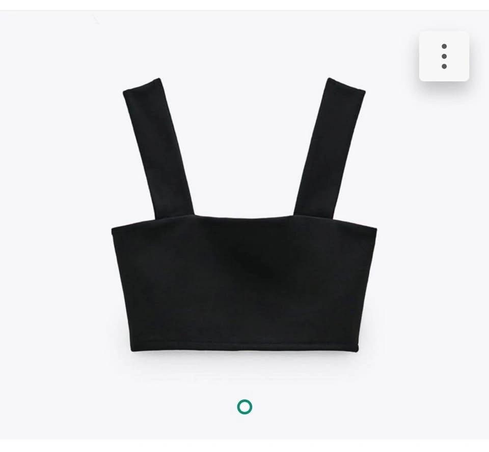 Zara Square Neck Crop Top with Thick Straps in Black size S - photo 2