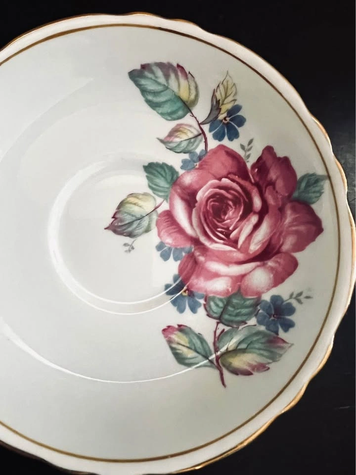 Paragon Double Warrant Rare Pattern Cabbage Rose Pale Blue Sauce - photo 4