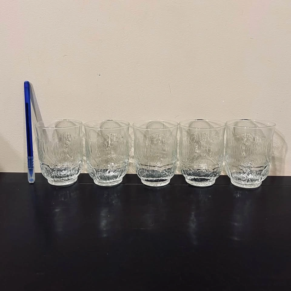 Vintage 1970’s Arcoroc Fleur Clear Glass 10oz. Tumblers set of 5 - photo 5
