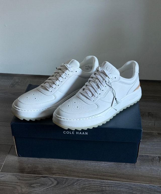 Cole Haan GrandPro men’s white leather sneakers