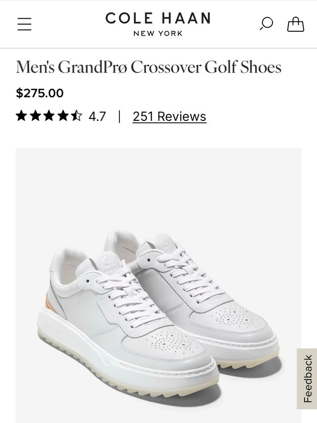 Cole Haan GrandPro men’s white leather sneakers - photo 2