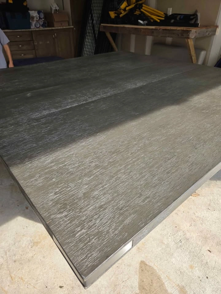 Grey Wood Counter height Dining Table with Storage Base - photo 3