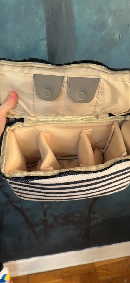 White and Blue Striped Bag for camera or lenses - photo 3