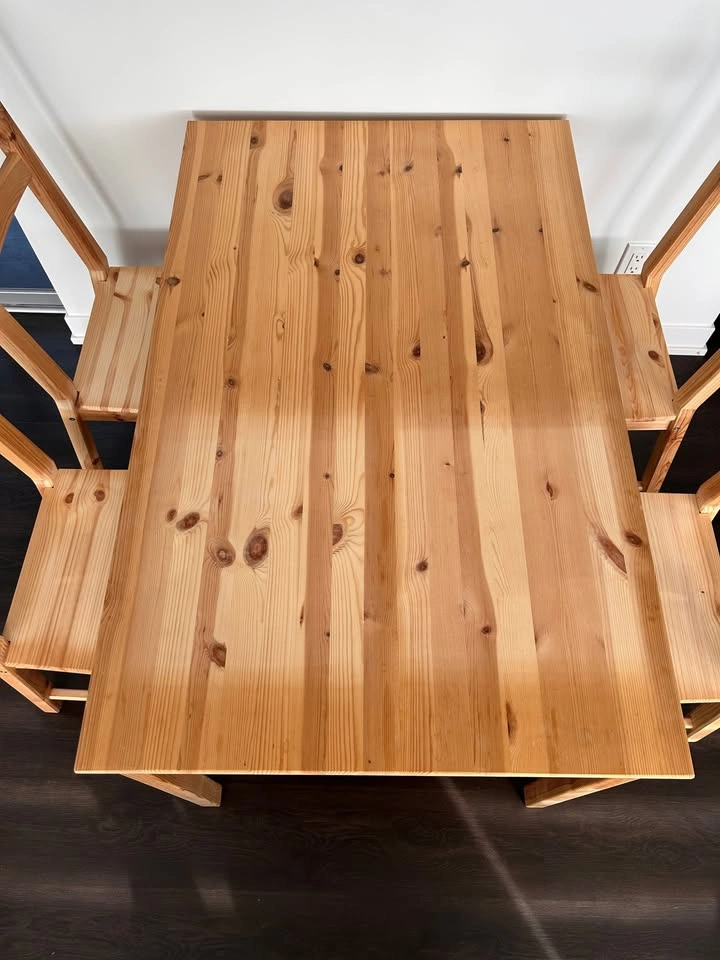 IKEA INGO Dining Table + 4 IVAR Chairs – Solid Pine - photo 3