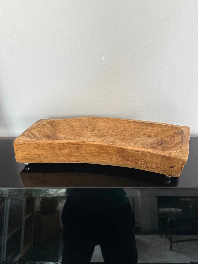 Hand Carved Oak Wood Bowl