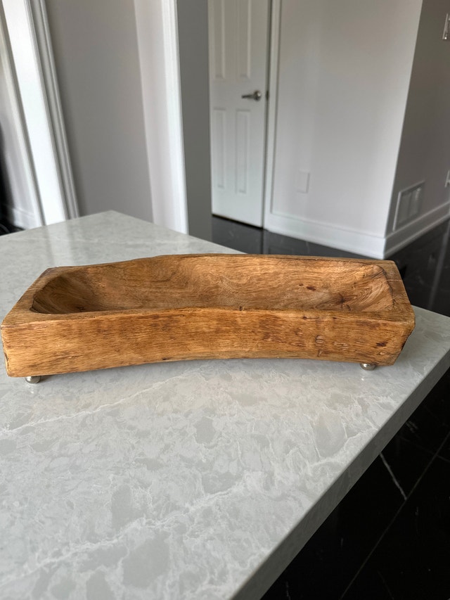 Hand Carved Oak Wood Bowl - photo 2