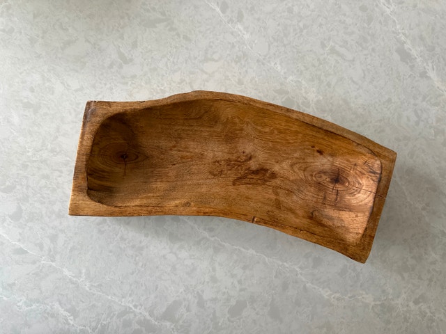 Hand Carved Oak Wood Bowl - photo 3