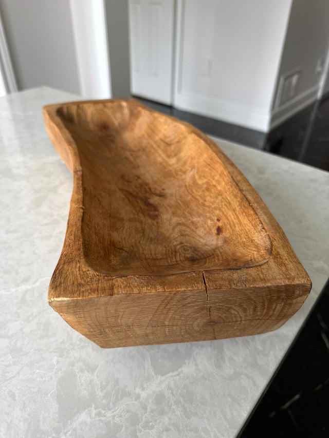 Hand Carved Oak Wood Bowl - photo 4