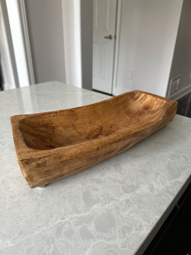 Hand Carved Oak Wood Bowl - photo 5