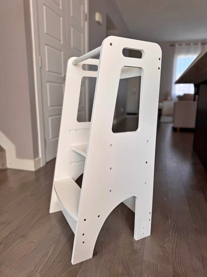 White Toddler Learning Tower Kitchen Helper Stool