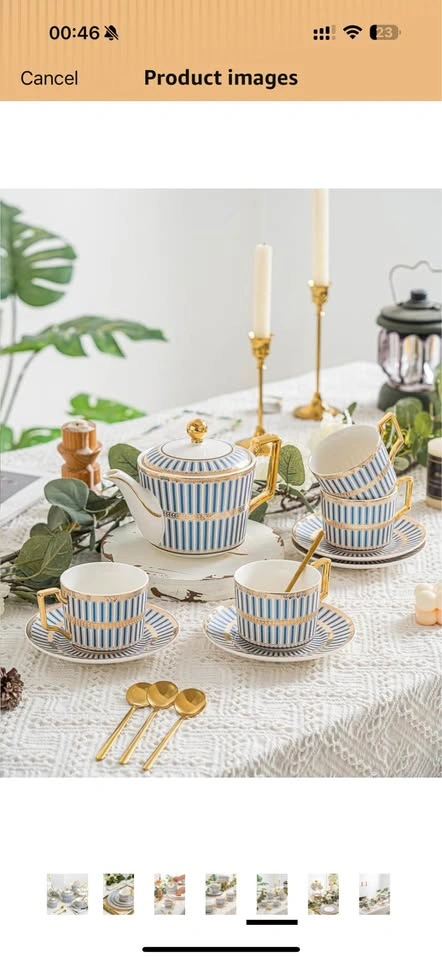 Porcelain Tea Cups Set, Original Gift Box Included, Pickup Only - photo 2