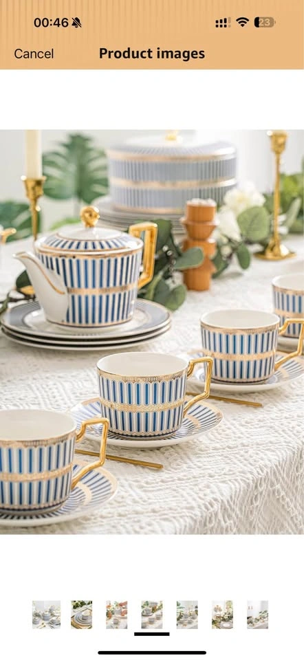 Porcelain Tea Cups Set, Original Gift Box Included, Pickup Only - photo 3
