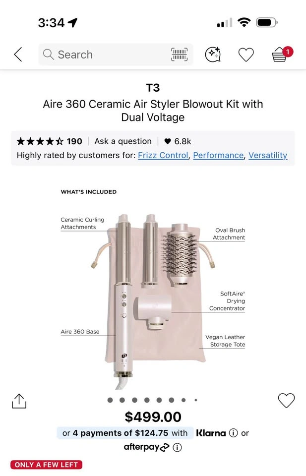 T3 Aire 360 Ceramic Air Styler Blowout Kit with Dual Voltage - photo 2