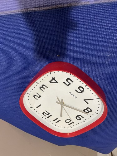 Red Square Analog Hanging Wall Clock Arabic Numerals - photo 4