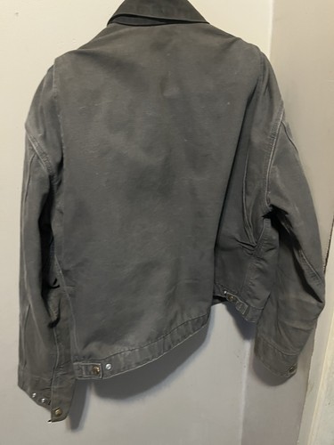 Carhartt Mens Gray XL Full Zip Lined Point Collar Work Jacket J9 - photo 3