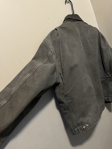 Carhartt Mens Gray XL Full Zip Lined Point Collar Work Jacket J9 - photo 4