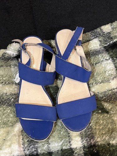 Montego Bay Club Women’s Blue Strappy Wedge Sandals US 8 - photo 3
