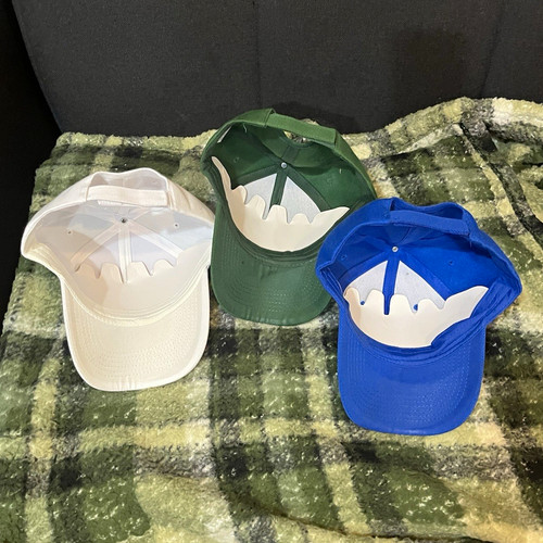Lot of 3 Men’s Solid Baseball Caps Hats One Size White Green Blu