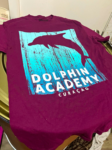 Gildan S Purple Crew Neck Short Sleeve Dolphin Academy Curacao G